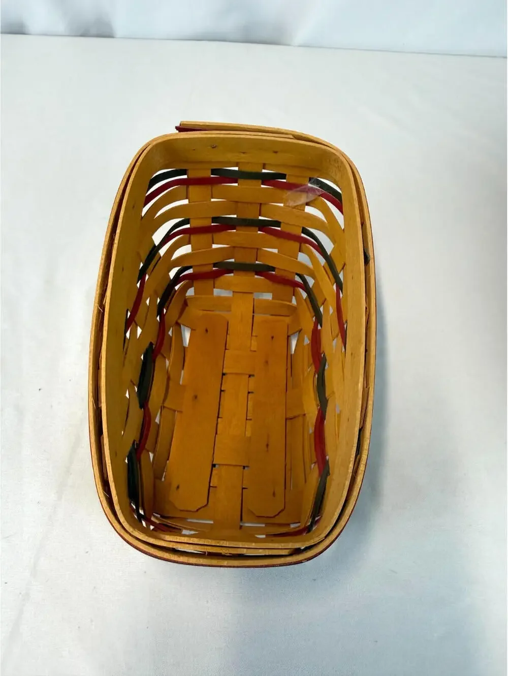 1998 Longaberger Dash Away Sleigh Basket w/Holly Liner & Protector Vintage